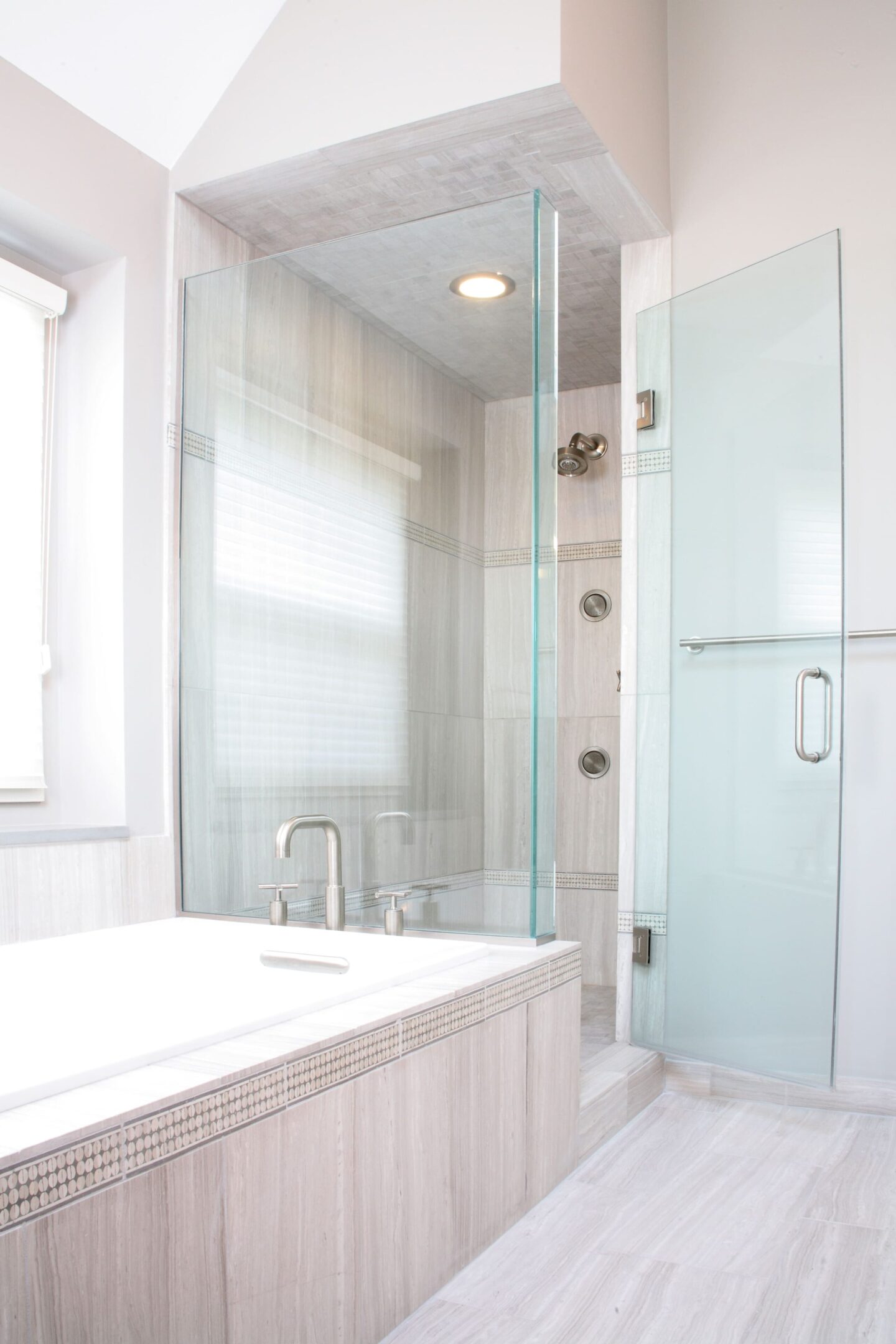 Modern bathroom with glass shower