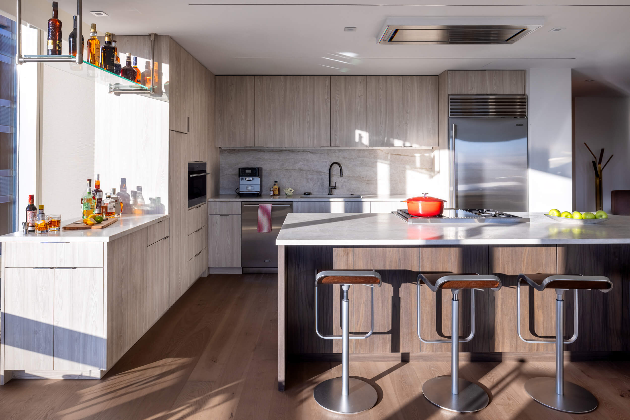 Contemporary kitchen featuring stainless steel appliances