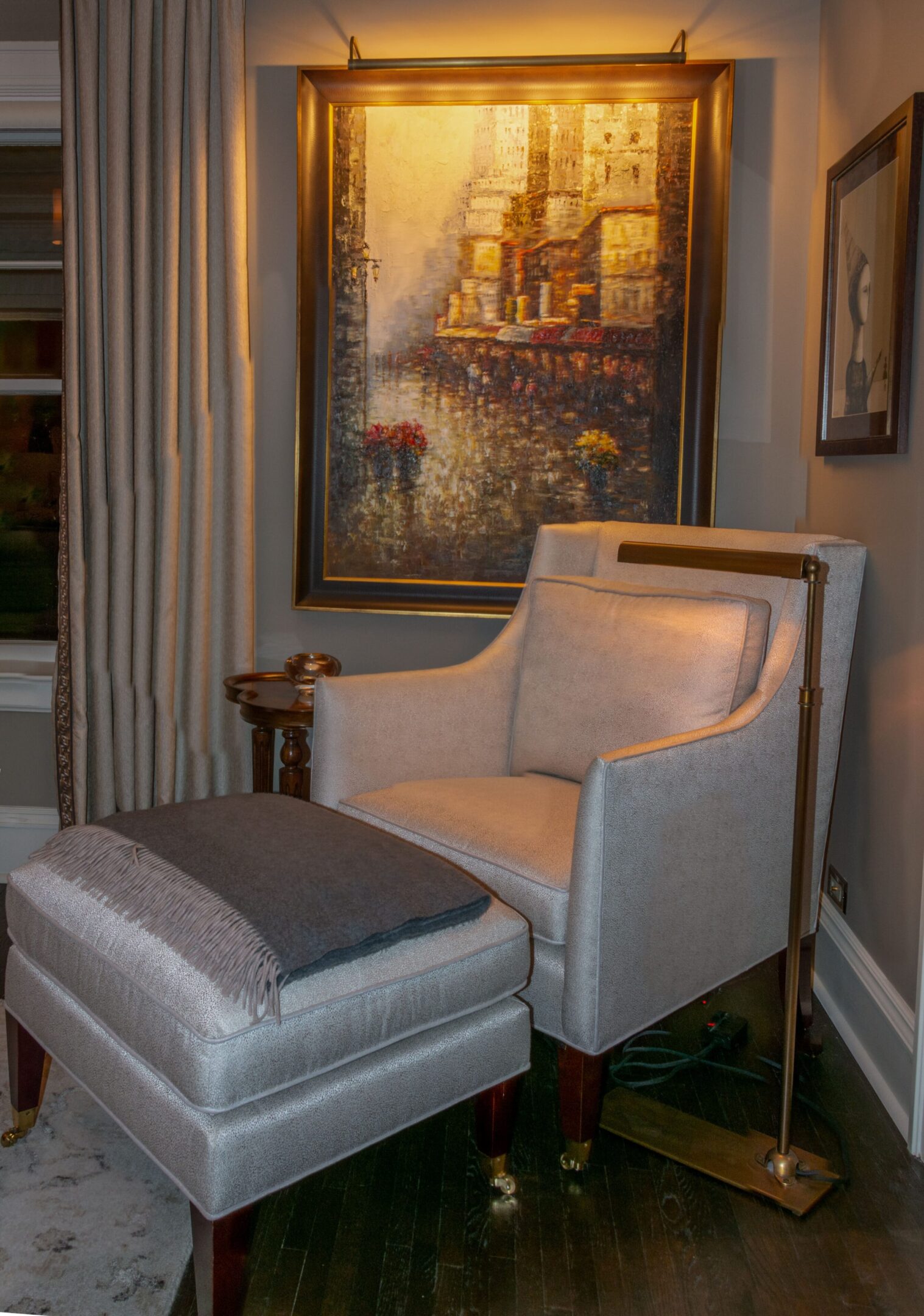 Elegant room corner with art and chair