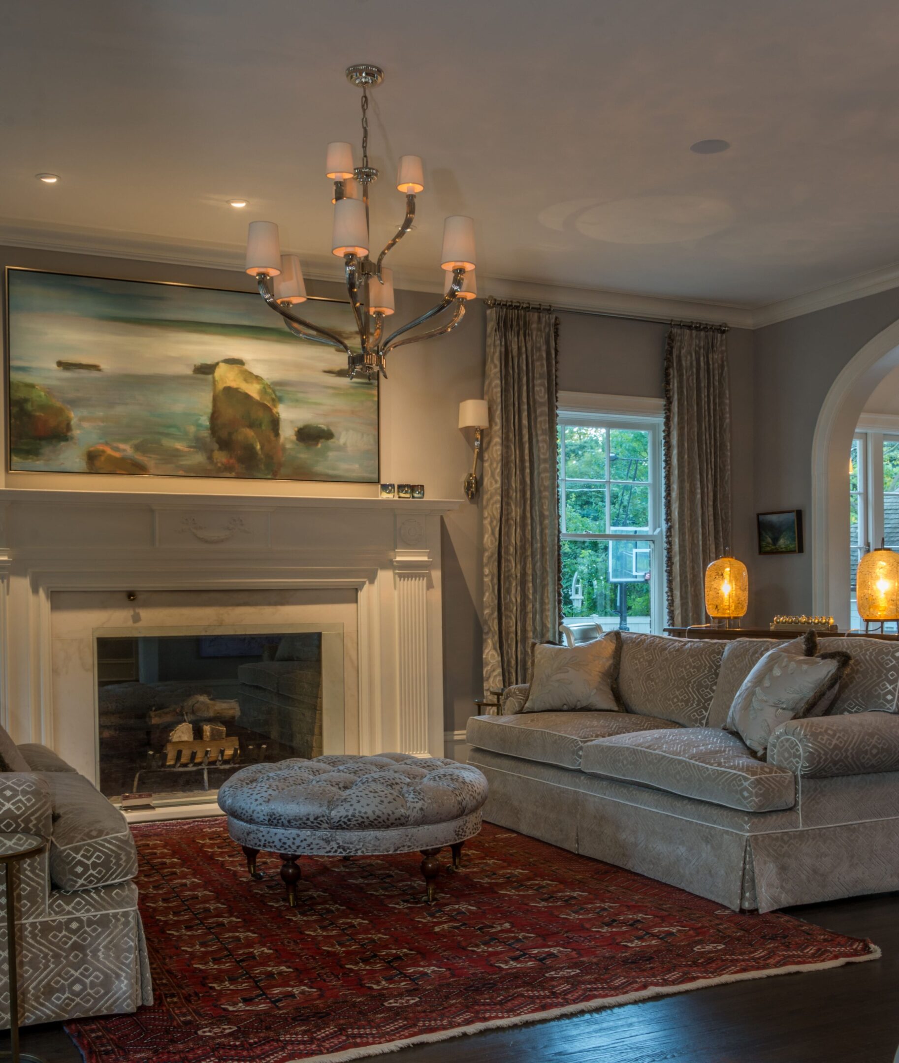 Luxurious interior design with artwork